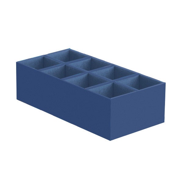 Narrow 8-Section Drawer Organizer Indigo